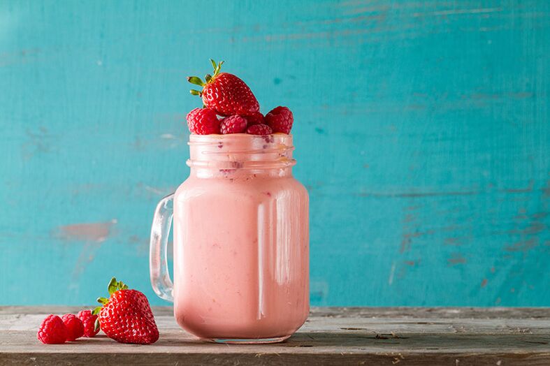 Yogurt-based smoothie in a healthy diet