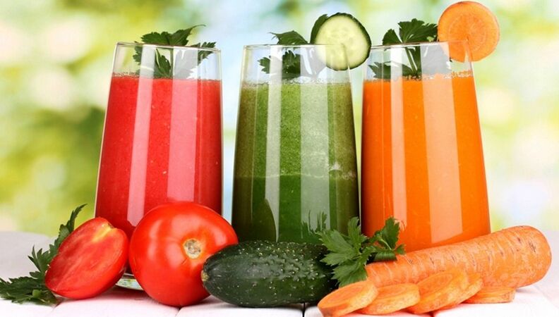 Low calorie vegetable juices on the drink diet menu