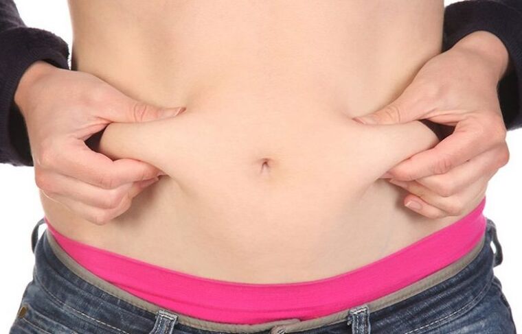 Fat folds on the abdomen